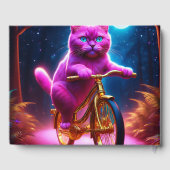 黄金の自転車風光明媚な道のピンクの猫 ゲストブック (裏面)