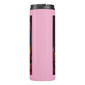 黄金の自転車風光明媚な道のピンクの猫 タンブラー (裏面)