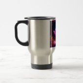 黄金の自転車風光明媚な道のピンクの猫 トラベルマグ (左)