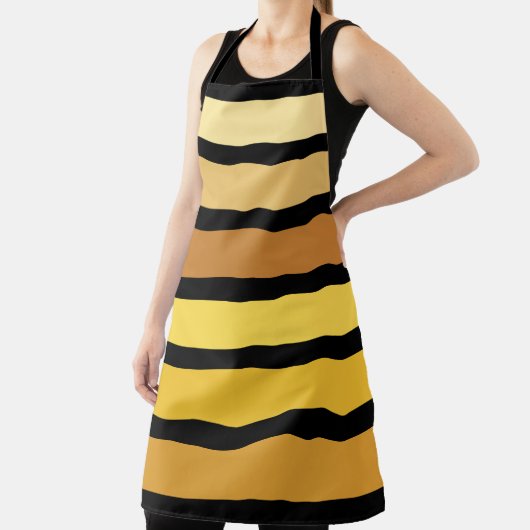 黄金の色合いストライプオンブラック エプロン (インサイチュ)
