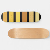 黄金の色合いストライプオンブラック スケートボード (横)