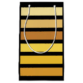 黄金の色合いストライプオンブラック スモールペーパーバッグ (正面)