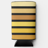 黄金の色合いストライプオンブラック スリム缶クーラー (正面)