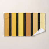 黄金の色合いストライプオンブラック バスタオルセット (ハンドタオル)