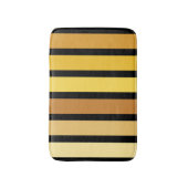 黄金の色合いストライプオンブラック バスマット (正面縦)