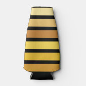 黄金の色合いストライプオンブラック ボトルクーラー (正面)