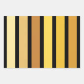 黄金の色合いストライプオンブラック ラッピングペーパーシート (正面2)