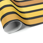 黄金の色合いストライプオンブラック ラッピングペーパー (ロールコーナー)