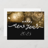 黄金の色調を使用した年賀状 ポストカード (正面/裏面)