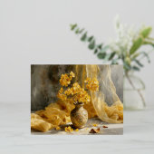 黄金の花々 静物 ホリデー ポストカード (立ち正面)