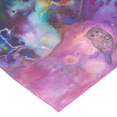 黄金の花とカラフル液を持つマンダラフクロウ ショートテーブルランナー (コーナー)