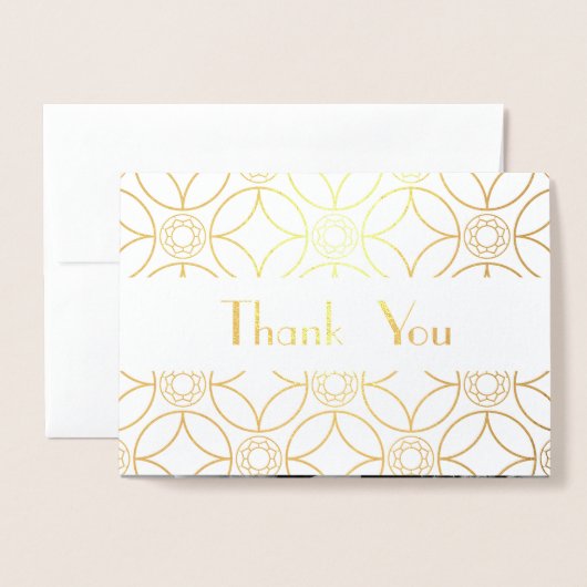 黄金の花のパターン – エレガントデコのモチーフ 箔カード (封筒付き正面)
