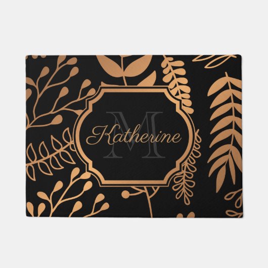 黄金の花の模様 ドアマット (正面)