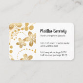 黄金の花の模様 名刺 (裏面)