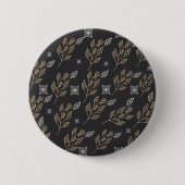 黄金の花の模様 缶バッジ (正面)