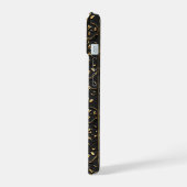 黄金の花の模様 iPhone 15ケース (左側面)