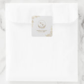 黄金の花の結婚式の彫刻 スクエアシール (バッグ)