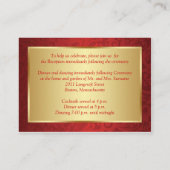 黄金の花の赤いダマスク披露宴 エンクロージャーカード (裏面)