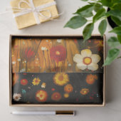 黄金の花の野で夢を見る少女 薄葉紙 (ギフト)