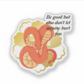 黄金の花を飾る赤蛇» | ユニーク&ラグジュアリー シール (正面)