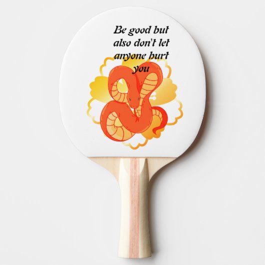 黄金の花を飾る赤蛇» | ユニーク&ラグジュアリー 卓球ラケット (正面)