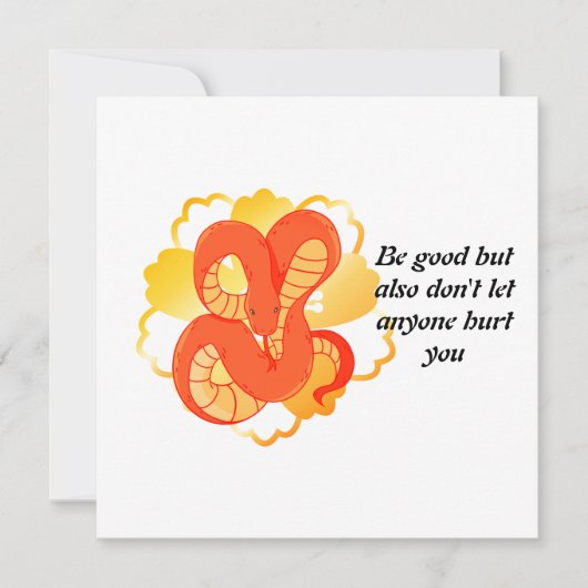 黄金の花を飾る赤蛇» | ユニーク&ラグジュアリー 招待状 (正面)