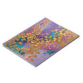 黄金の花オ色彩の鮮やかンピンク薄紫ターコイズ ノートブック (左側)