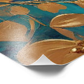 黄金の花オ色彩の鮮やかンピンク薄紫ターコイズ フォトプリント            (角)