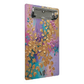 黄金の花オ色彩の鮮やかンピンク薄紫ターコイズ ミニクリップボード (アングル)