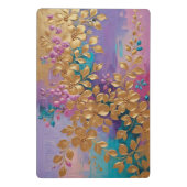 黄金の花オ色彩の鮮やかンピンク薄紫ターコイズ ミニクリップボード (裏面)