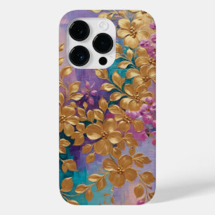 黄金の花オ色彩の鮮やかンピンク薄紫ターコイズ Case-Mate iPhone 14 PROケース