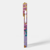 黄金の花オ色彩の鮮やかンピンク薄紫ターコイズ Case-Mate iPhoneケース (裏面 / 左)