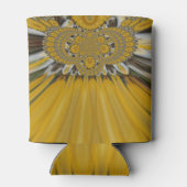 黄金の花模様デザインハートアート 缶クーラー (裏面)