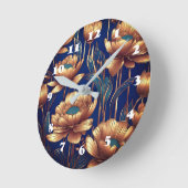 黄金の花 ラウンド壁時計 (傾斜)