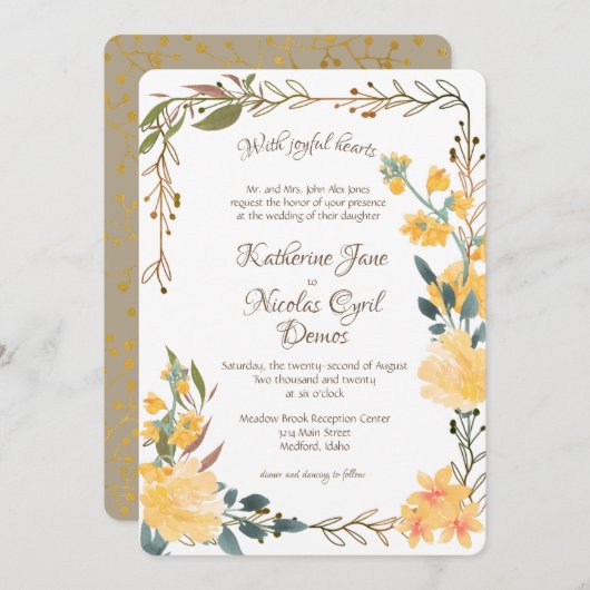 黄金の花 招待状 (正面/裏面)