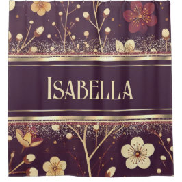 黄金の花：繊細なフローラ交響曲 シャワーカーテン