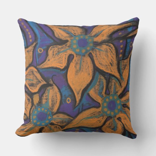 黄金の花、装飾パステル絵画ズ、フローラ クッション (正面)