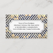 黄金の花 |青い白のパタストライプのーン 名刺 (裏面)