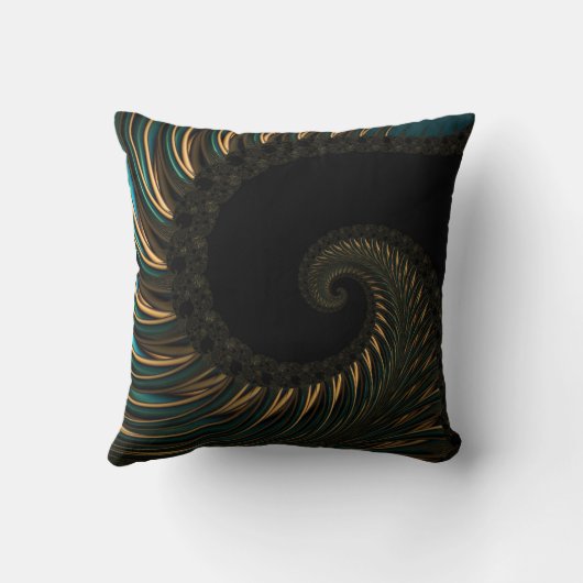 黄金の芸術的スパイラルスモダンン、フラクタル クッション (裏面)