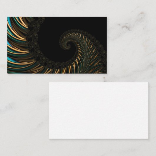 黄金の芸術的スパイラルスモダンン、フラクタル 名刺 (正面/裏面)