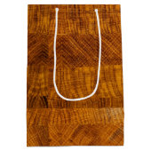 黄金の茶色の木切りモザイク ミディアムペーパーバッグ (裏面)