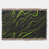 黄金の草、黒いファンドの波状の緑の長いトレース スローブランケット (正面)