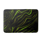 黄金の草、黒いファンドの波状の緑の長いトレース バスマット (正面)