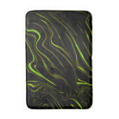 黄金の草、黒いファンドの波状の緑の長いトレース バスマット (正面縦)