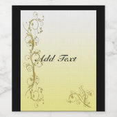 黄金の華やかなテンプレート食品&飲料ラベルセット ワインラベル (シングルラベル)