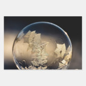 黄金の葉に満ちた雪の泡 ラッピングペーパーシート (正面)
