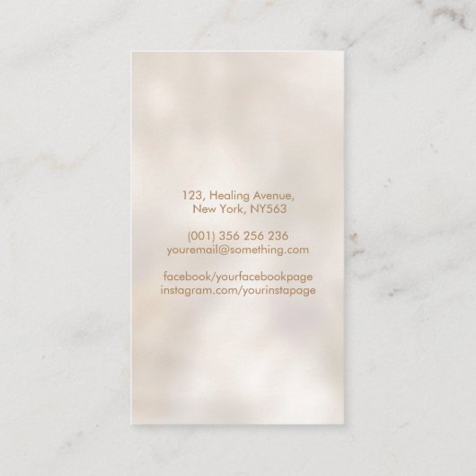 黄金の蓮の花と月の位相 名刺 (裏面)