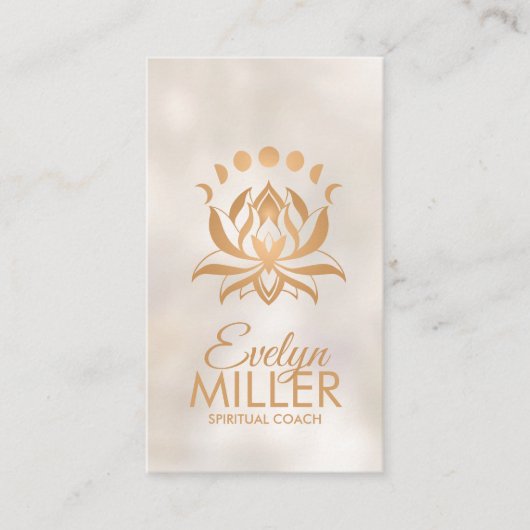 黄金の蓮の花と月の位相 名刺 (正面)