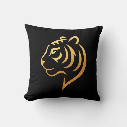 黄金の虎 Gold Tiger – 日本のミニマリスト クッション (正面)
