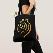 黄金の虎 Gold Tiger – 日本のミニマリスト トートバッグ (クローズアップ)